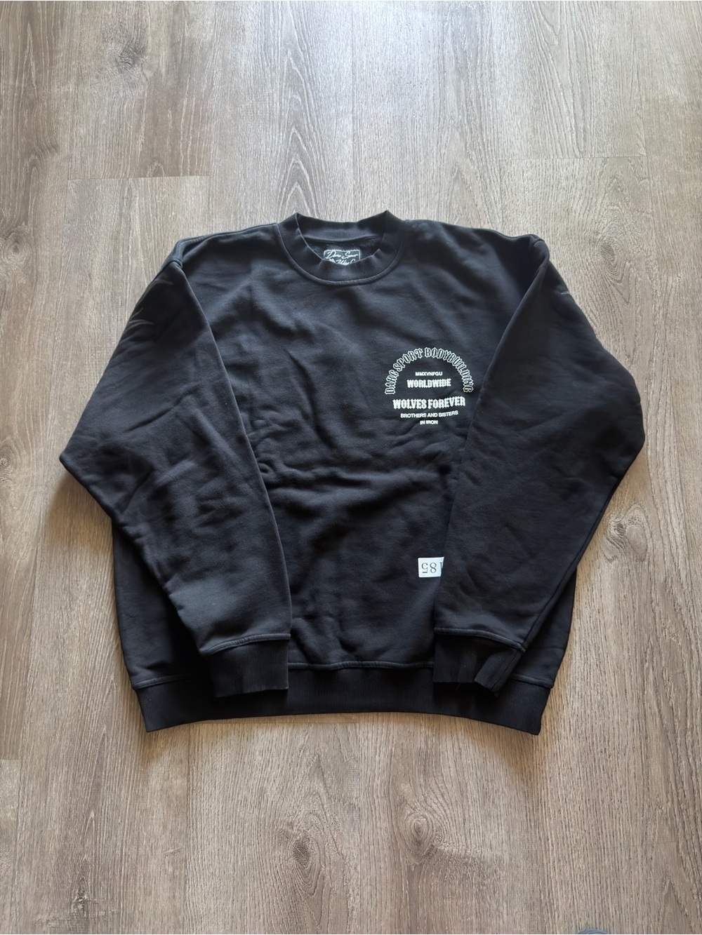Darc Sport Black Crewneck Sweatshirt with White Chest Logo